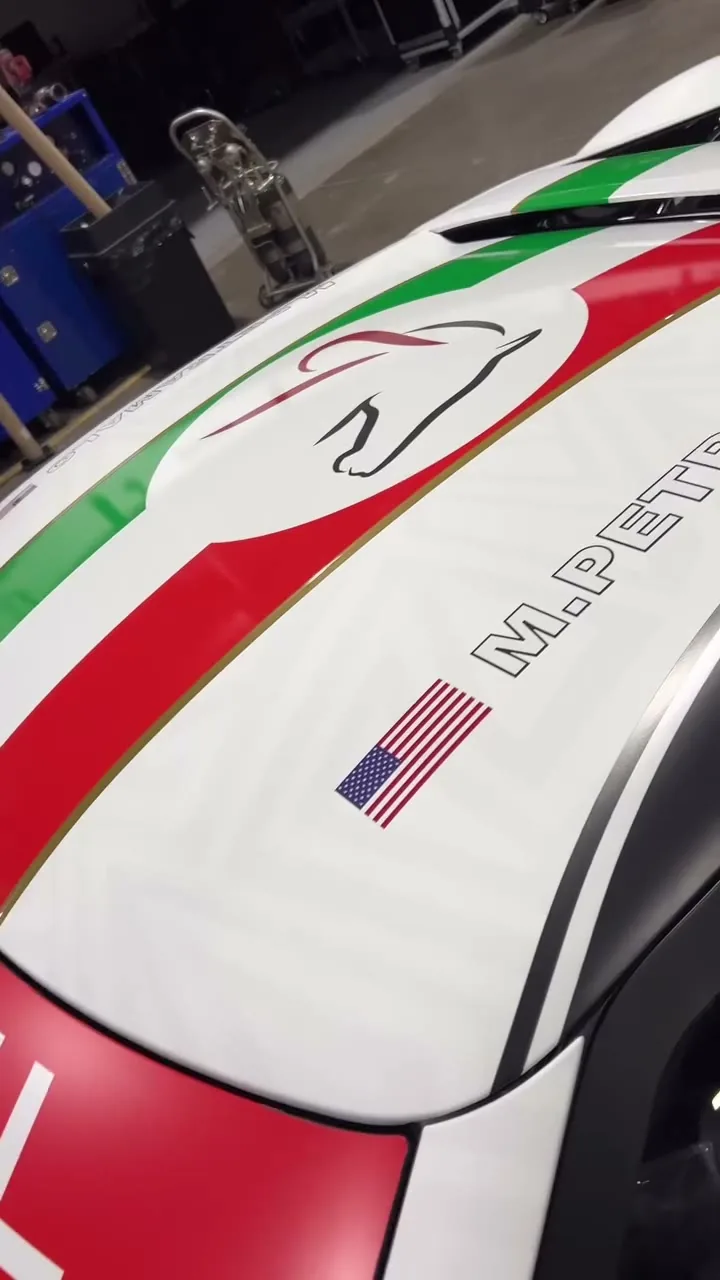 Installing the Targa livery on Michael Petramalo’s Ferrari 296 Challenge