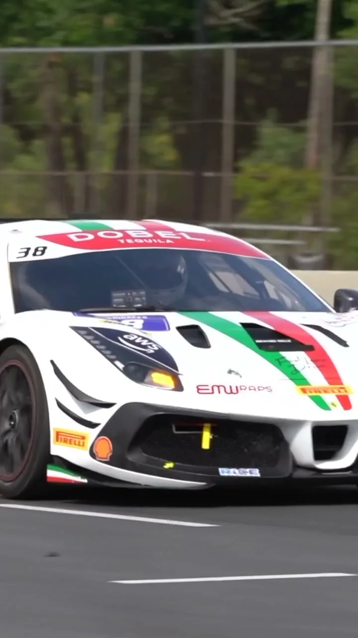 Michael Petramalo’s Targa number 38 Ferrari 488 Challenge on track at Road America