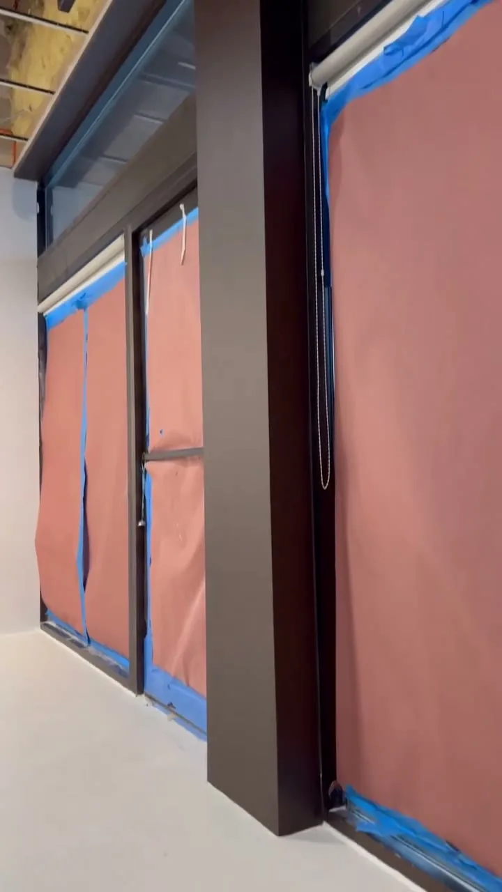 Wall wrapped in 3M 2080 matte brown metallic film